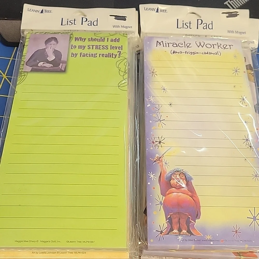Bulk Of 11 Assorted Leanin Tree Funny 9x4 Magnetic List Pad New